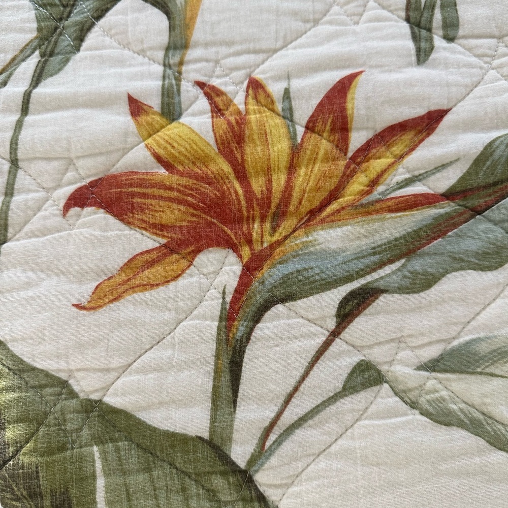 Tommy Bahama Floral Comforter with Green and Yellow Accents - Picture 3 of 4